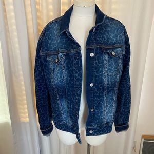 Lularoe Cheetah Jean Jacket 2XL